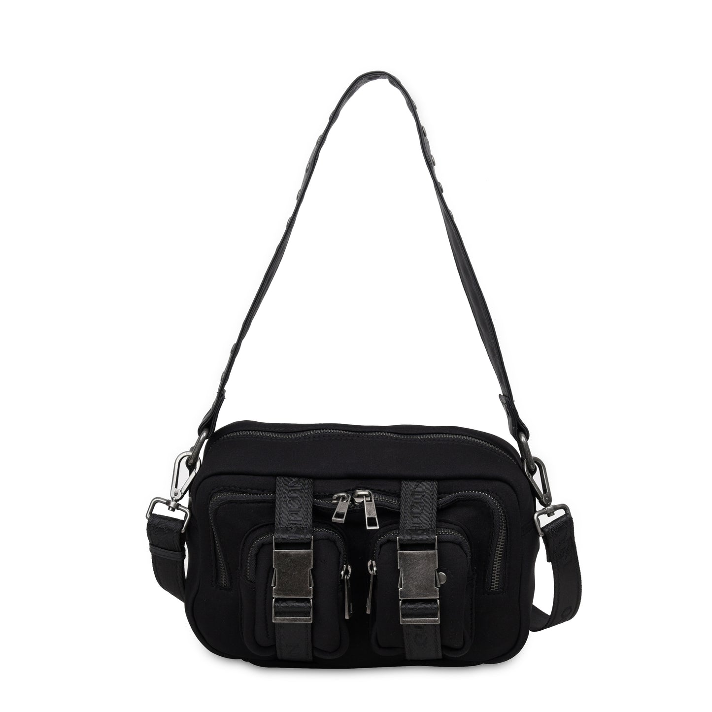 Núnoo Ellie Buckle Scuba Black w. Antique Silver Medium Black