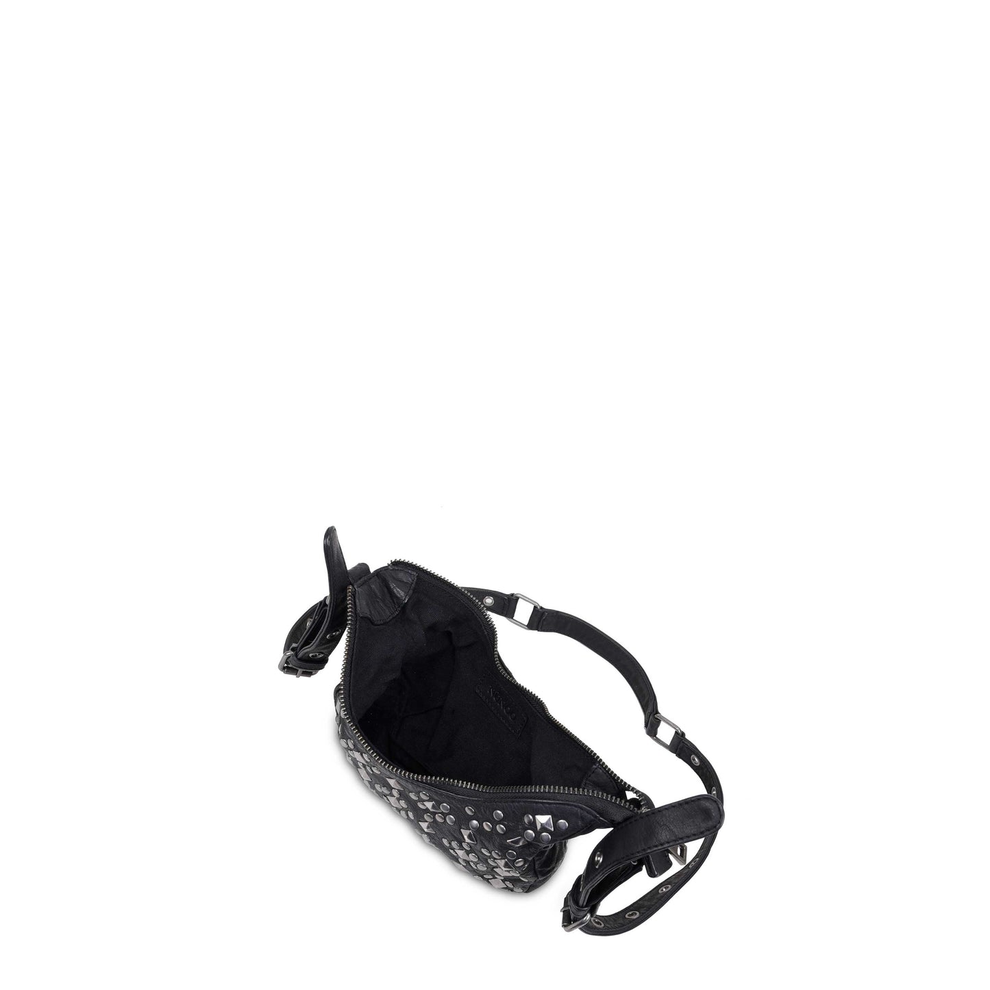 Núnoo Palma Rock Black w. Antique Silver Small bag Black