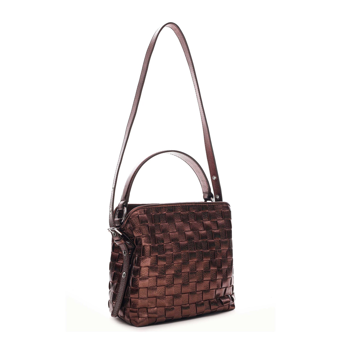 Núnoo Small Chiara Braided Metallic Brown Medium Brown