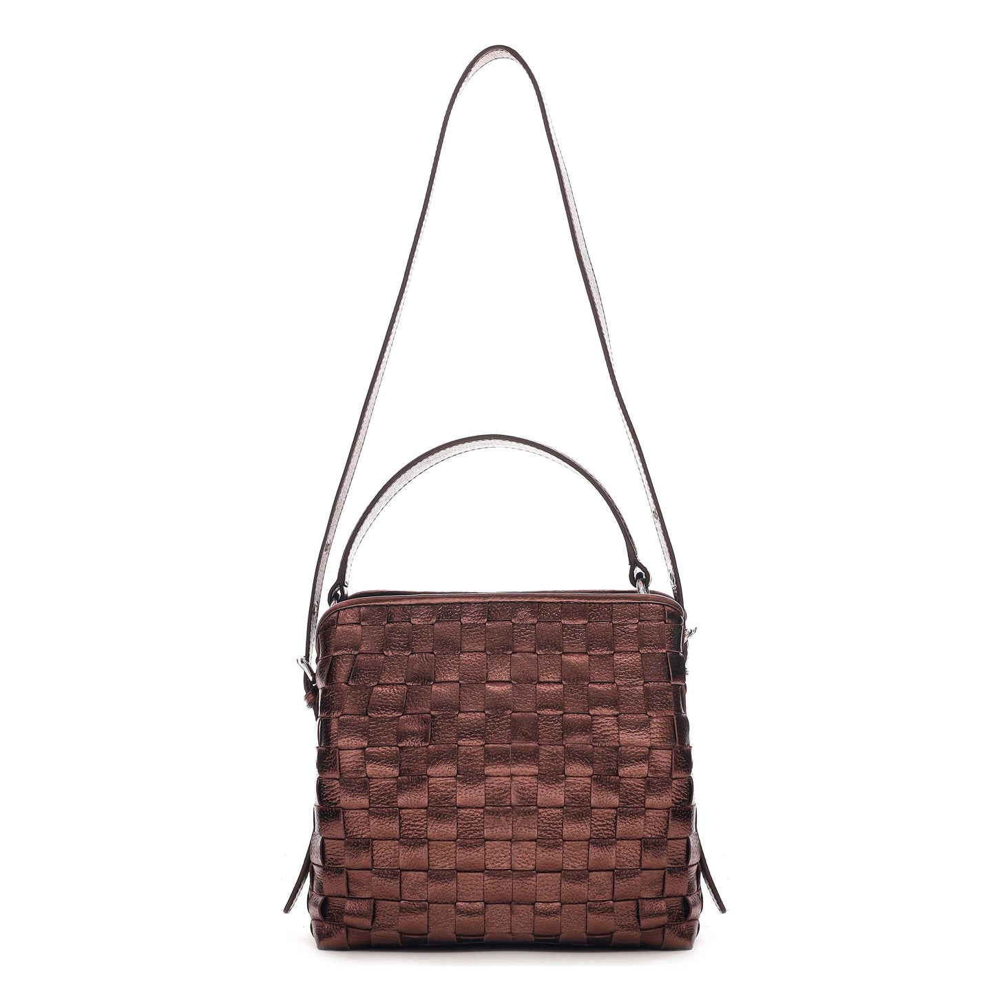 Núnoo Small Chiara Braided Metallic Brown Medium Brown