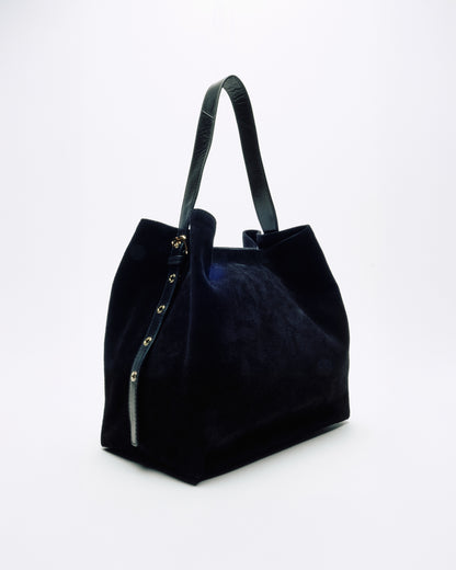 Núnoo Chiara Suede Black w. Gold Large Black