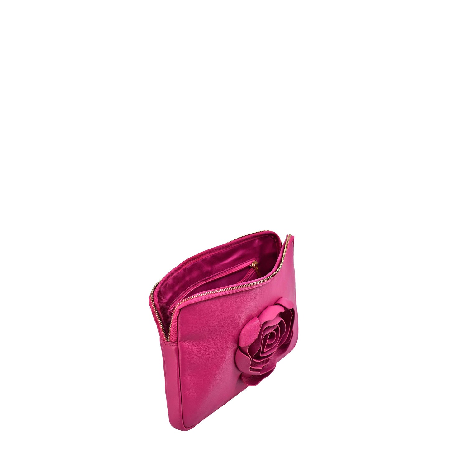 Núnoo Clutch Rose Cozy Hot Pink w. Gold Medium Hot Pink