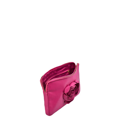 Núnoo Clutch Rose Cozy Hot Pink w. Gold Medium Hot Pink