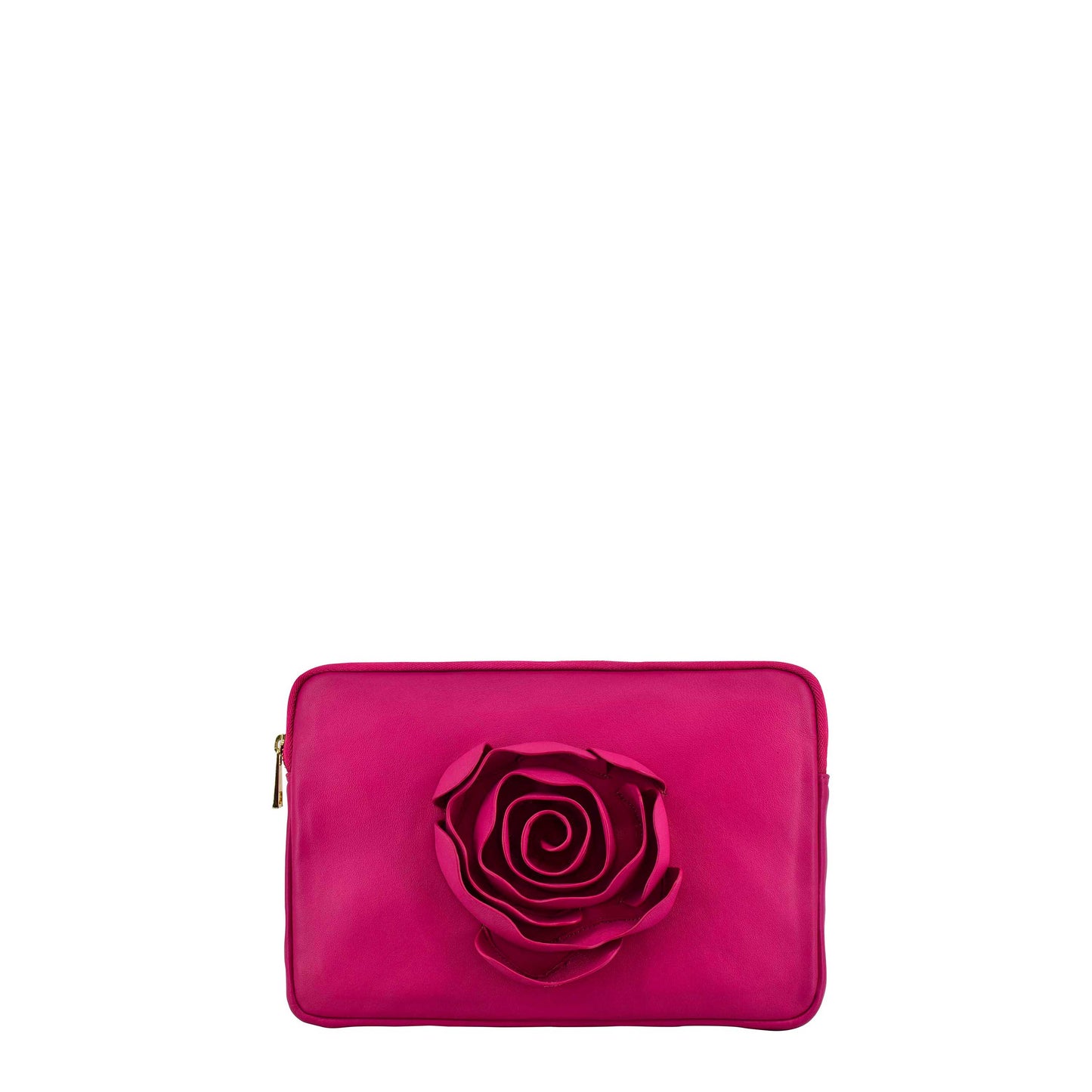 Núnoo Clutch Rose Cozy Hot Pink w. Gold Medium Hot Pink