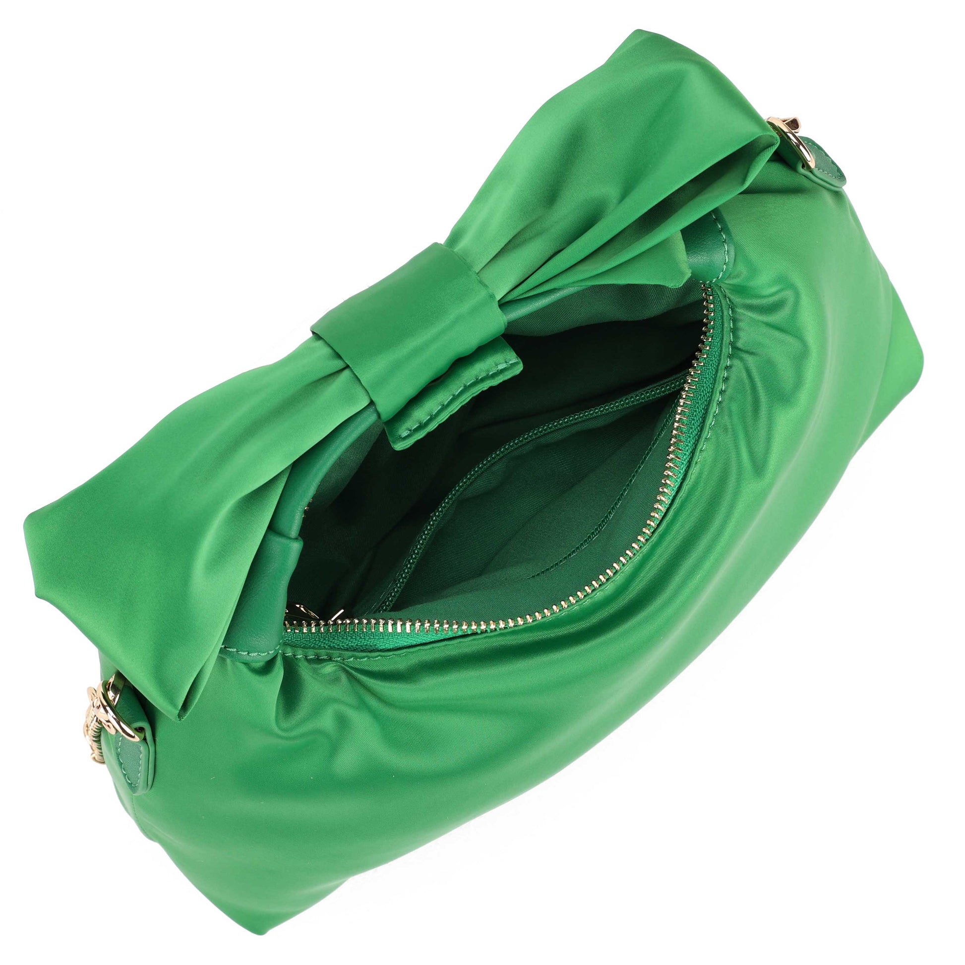 Núnoo Dandy Bow Recycled Satin Green w. Gold Medium Green