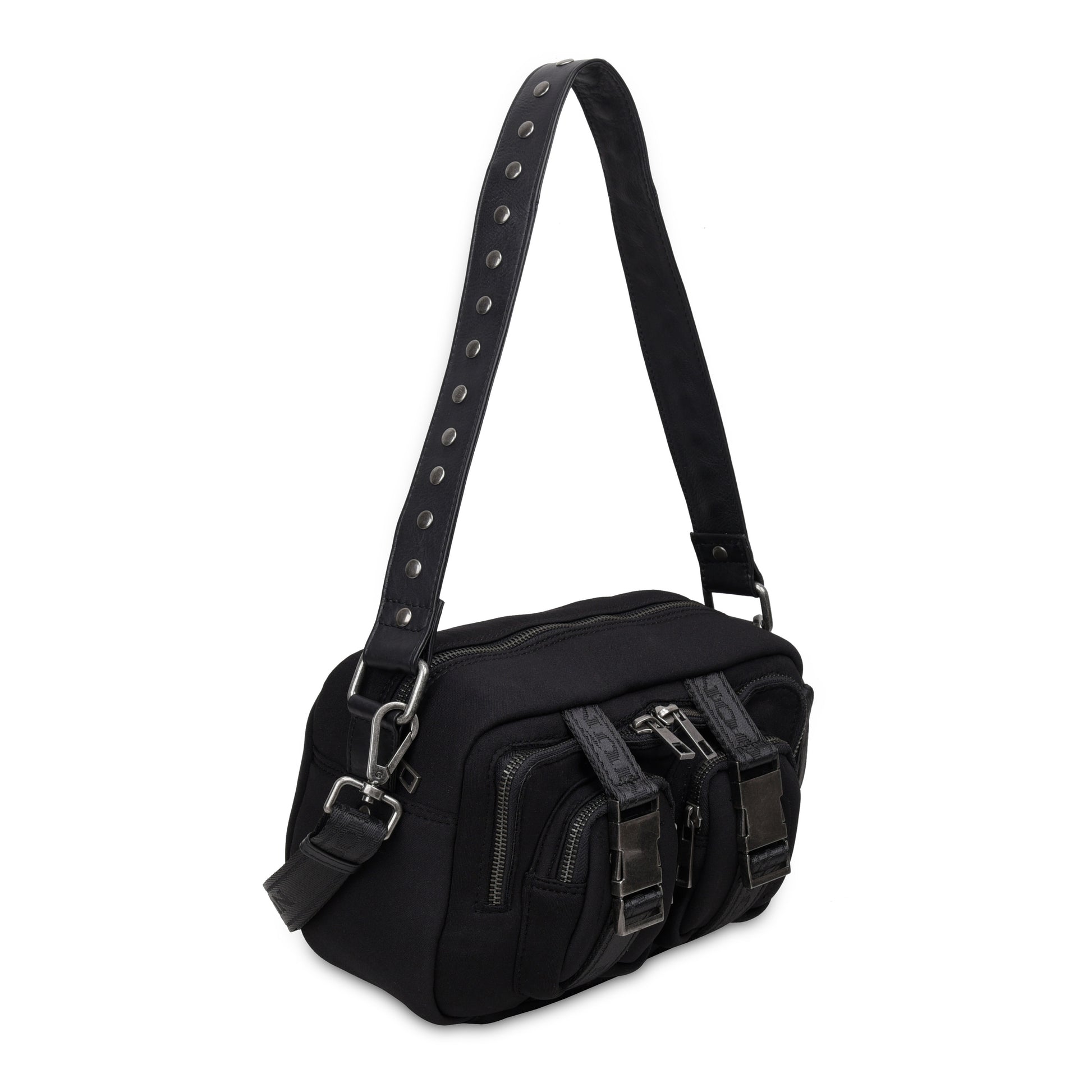 Núnoo Ellie Buckle Scuba Black w. Antique Silver Medium Black