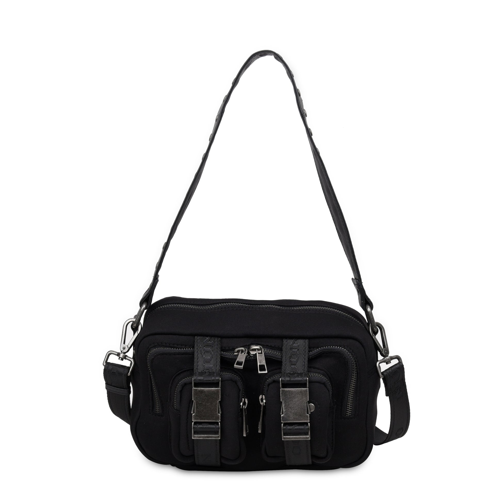 Núnoo Ellie Buckle Scuba Black w. Antique Silver Medium Black