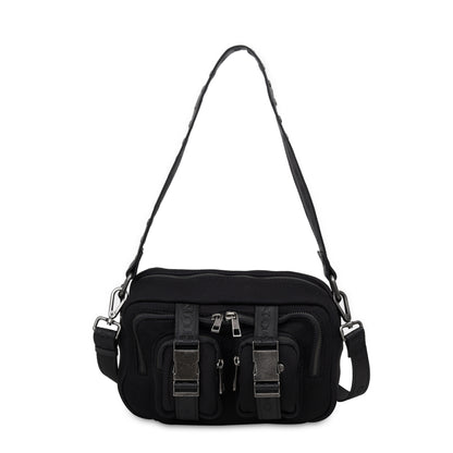 Núnoo Ellie Buckle Scuba Black w. Antique Silver Medium Black