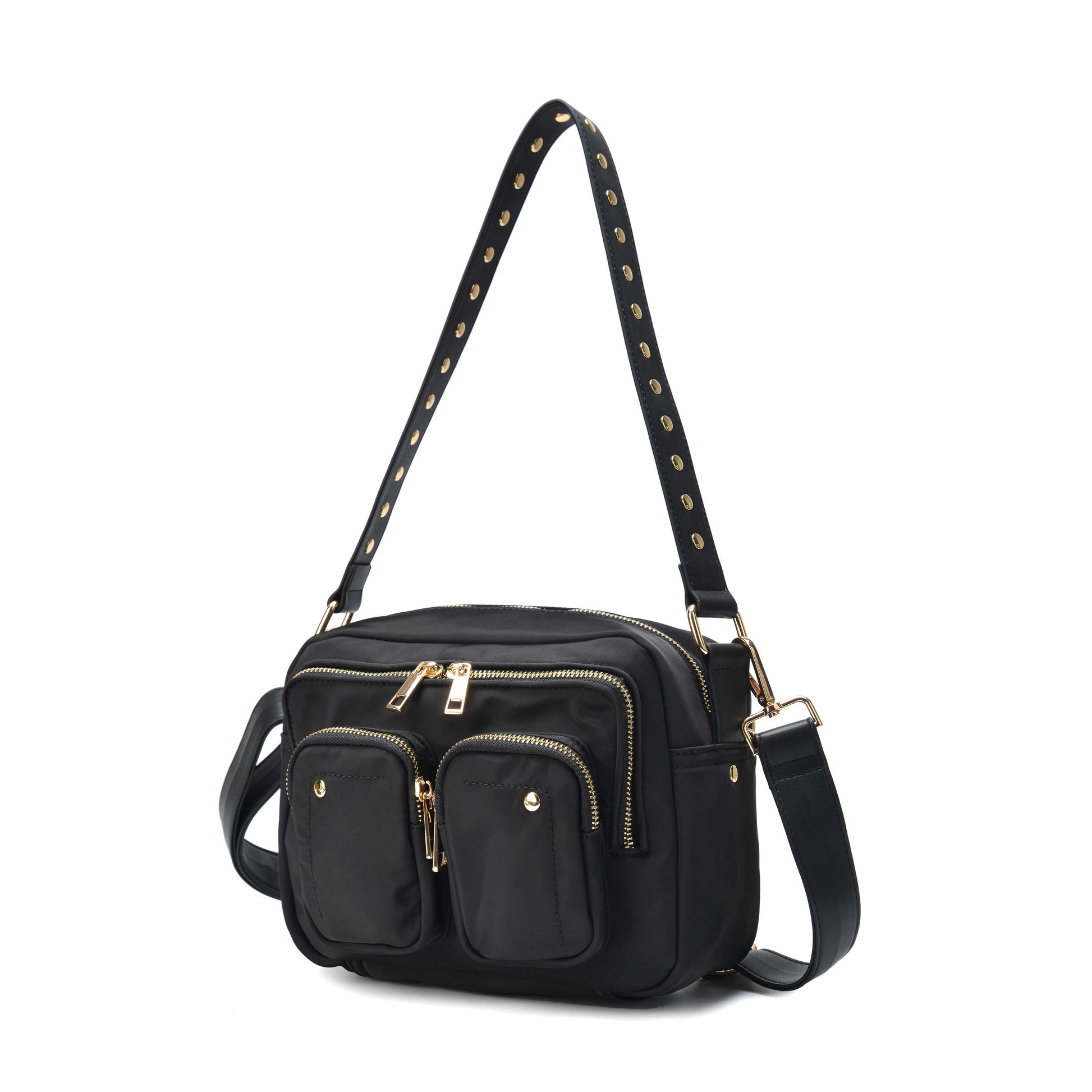 Núnoo Ellie Recycled Nylon Black w. Gold Medium Black