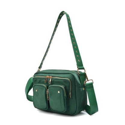 Núnoo Ellie Recycled Nylon Dark Green w. Gold Medium Dark green