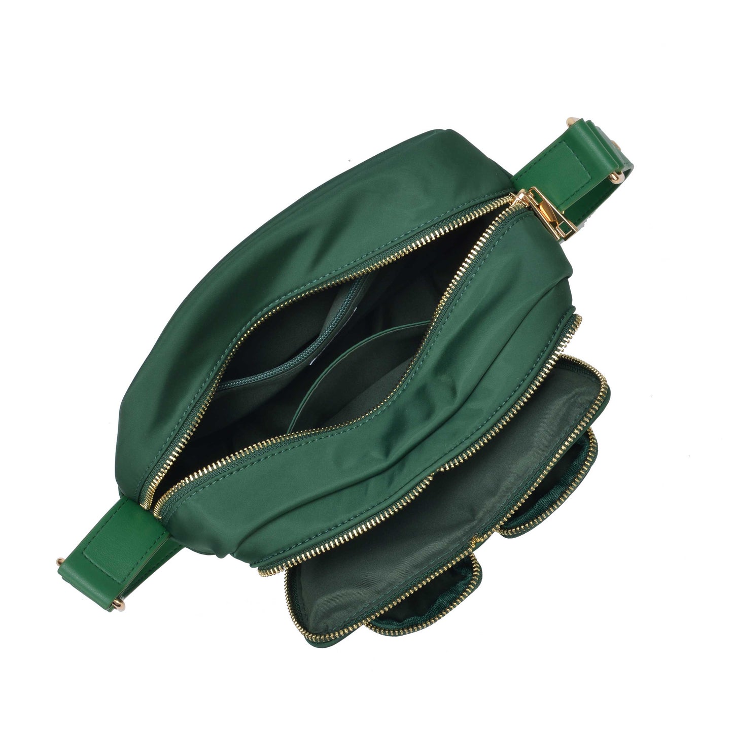 Núnoo Ellie Recycled Nylon Dark Green w. Gold Medium Dark green