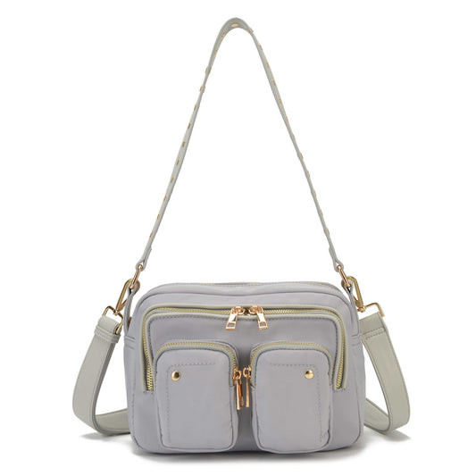 Núnoo Ellie Recycled Nylon Light Grey w. Gold Medium Light grey