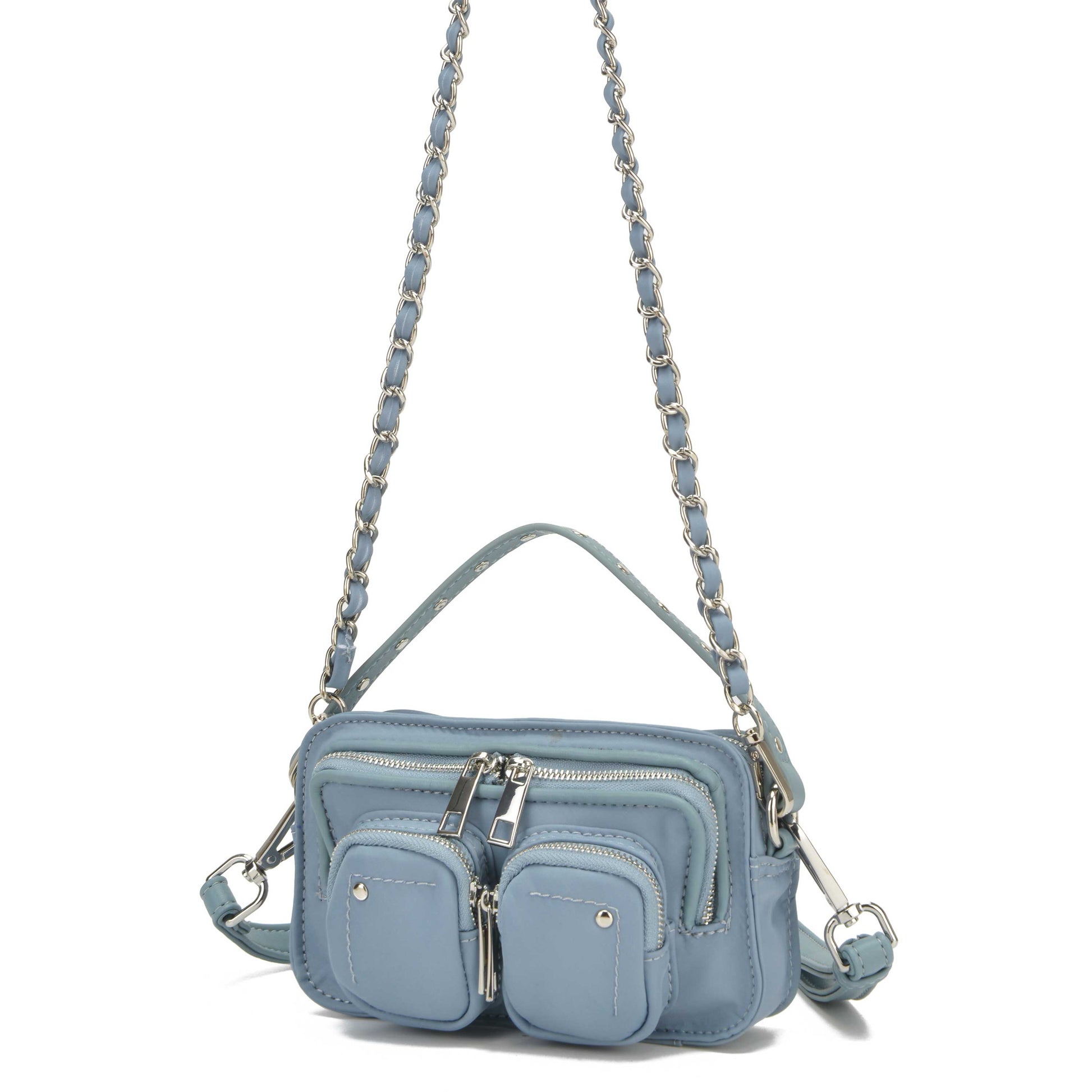 Núnoo Helena Chain Recycled Nylon Dusty Blue Small bag Dusty Blue