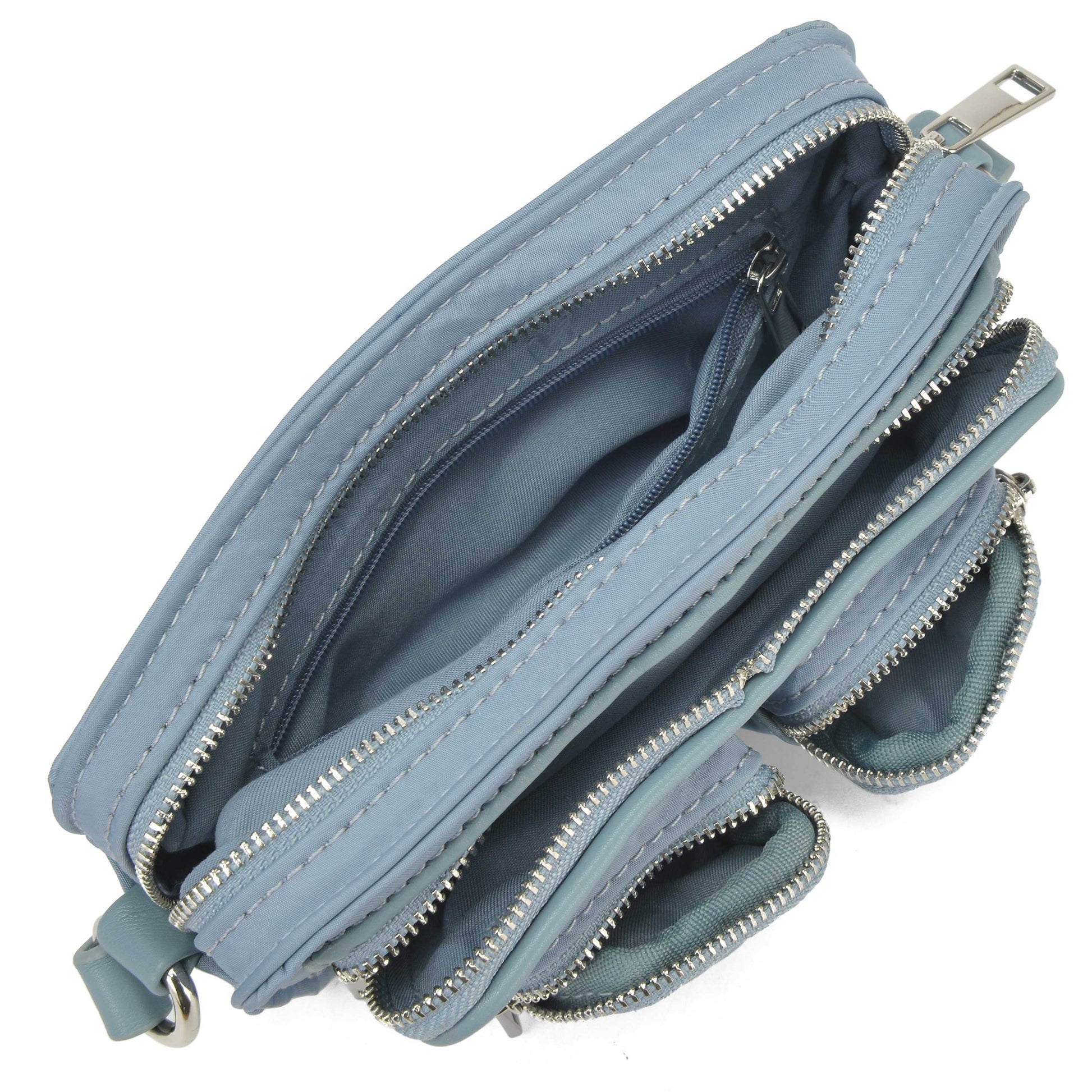 Núnoo Helena Chain Recycled Nylon Dusty Blue Small bag Dusty Blue
