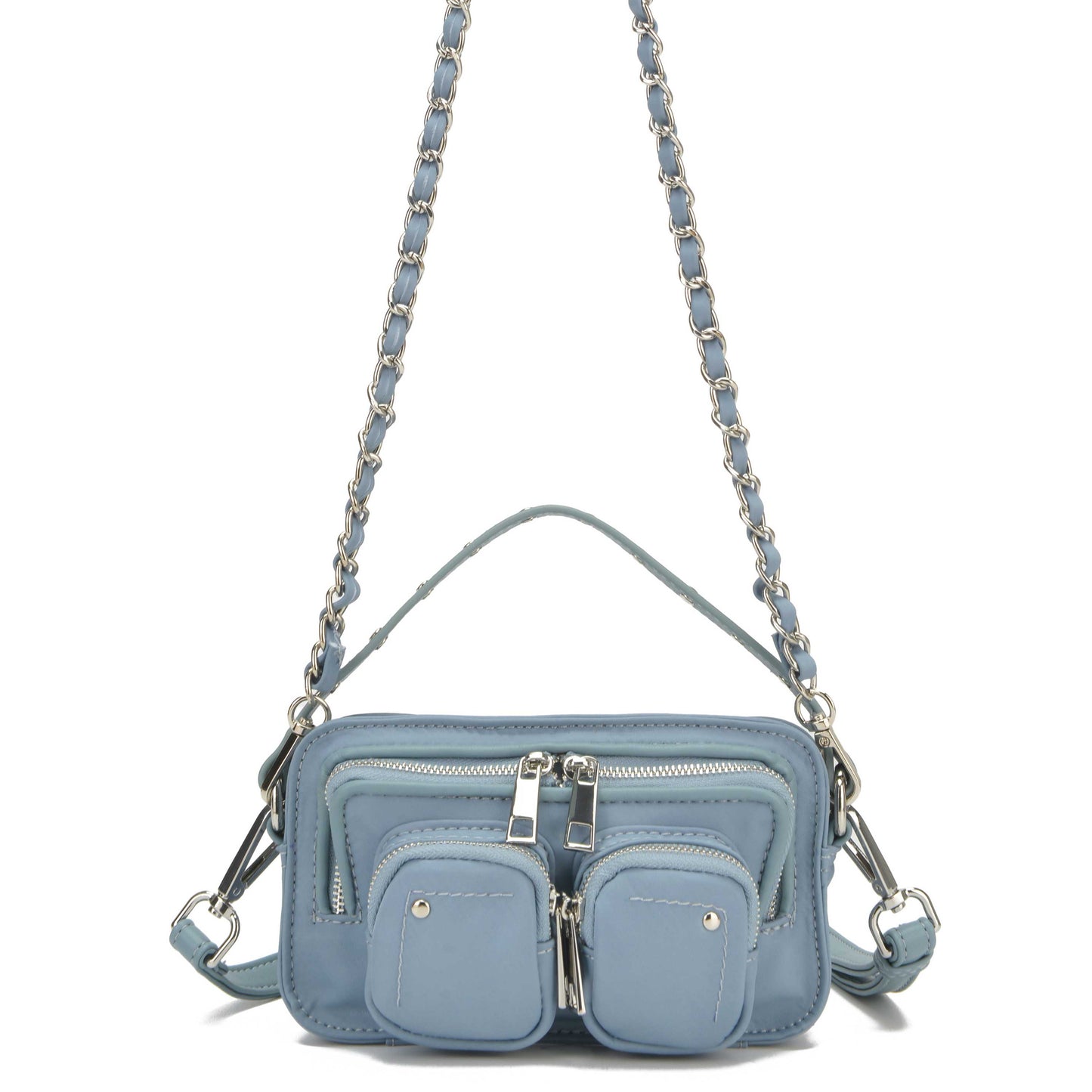 Núnoo Helena Chain Recycled Nylon Dusty Blue Small bag Dusty Blue