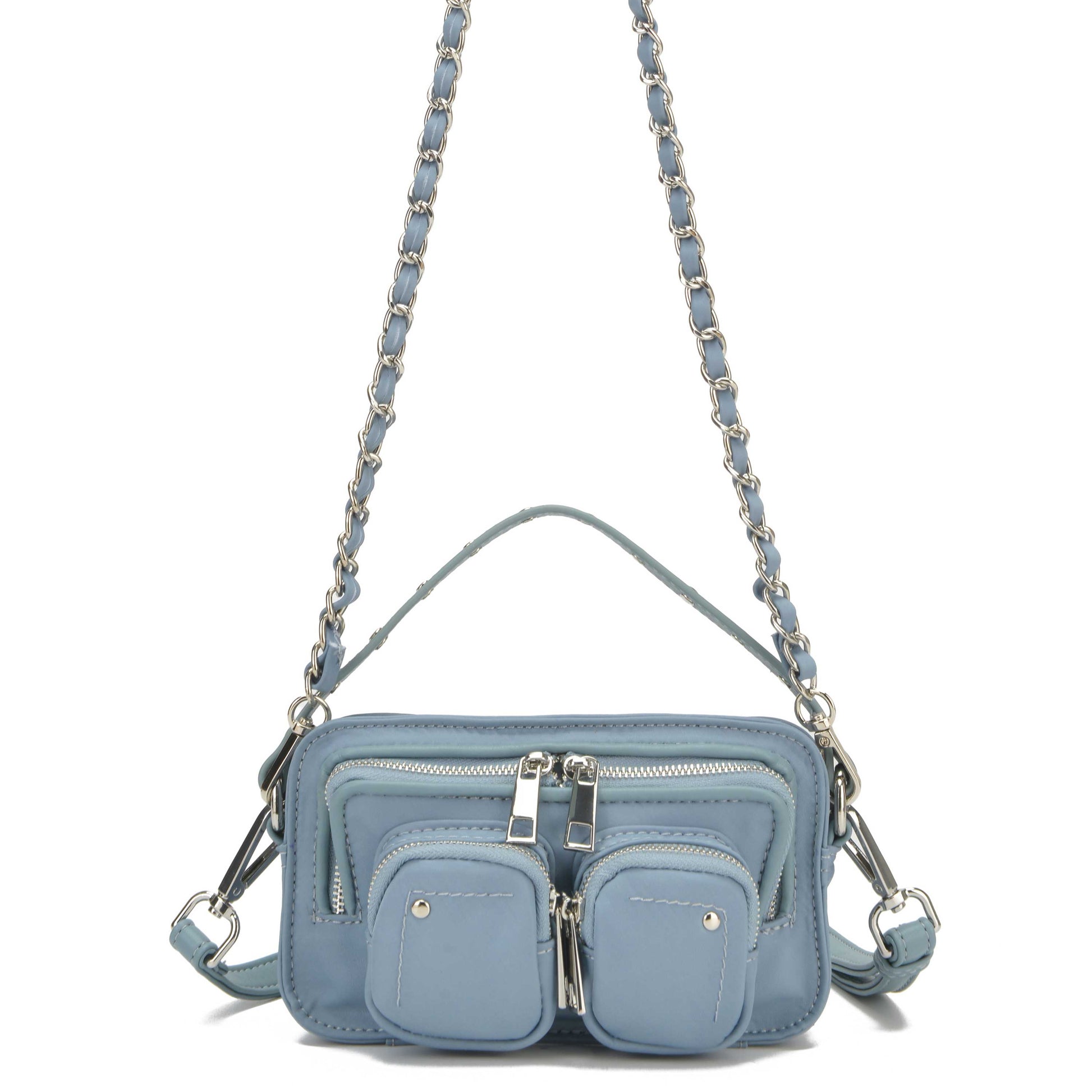 Núnoo Helena Chain Recycled Nylon Dusty Blue Small bag Dusty Blue
