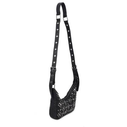 Núnoo Palma Rock Black w. Antique Silver Small bag Black