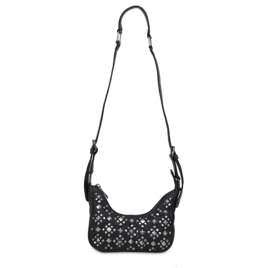 Núnoo Palma Rock Black w. Antique Silver Small bag Black