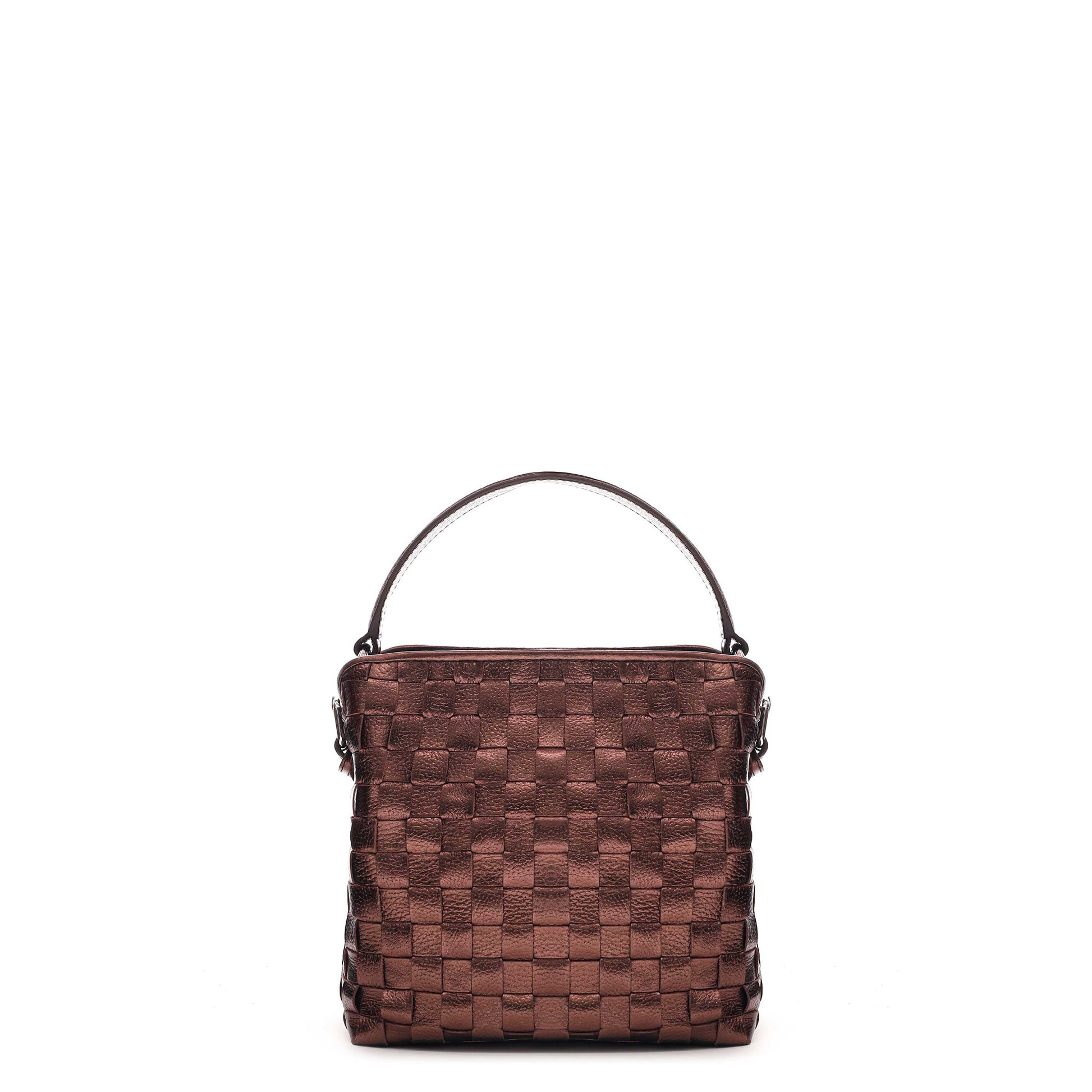 Núnoo Small Chiara Braided Metallic Brown Medium Brown