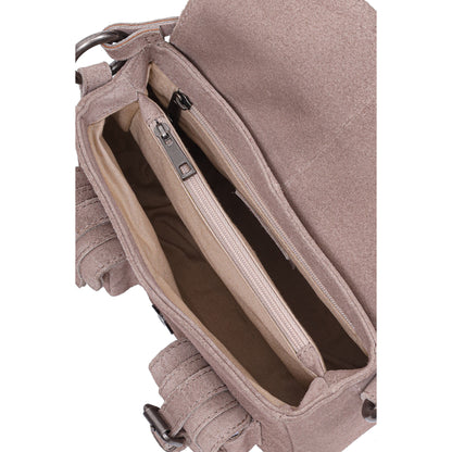 Núnoo Small Honey Buckle Suede Sand w. Antique Silver Small bag Sand